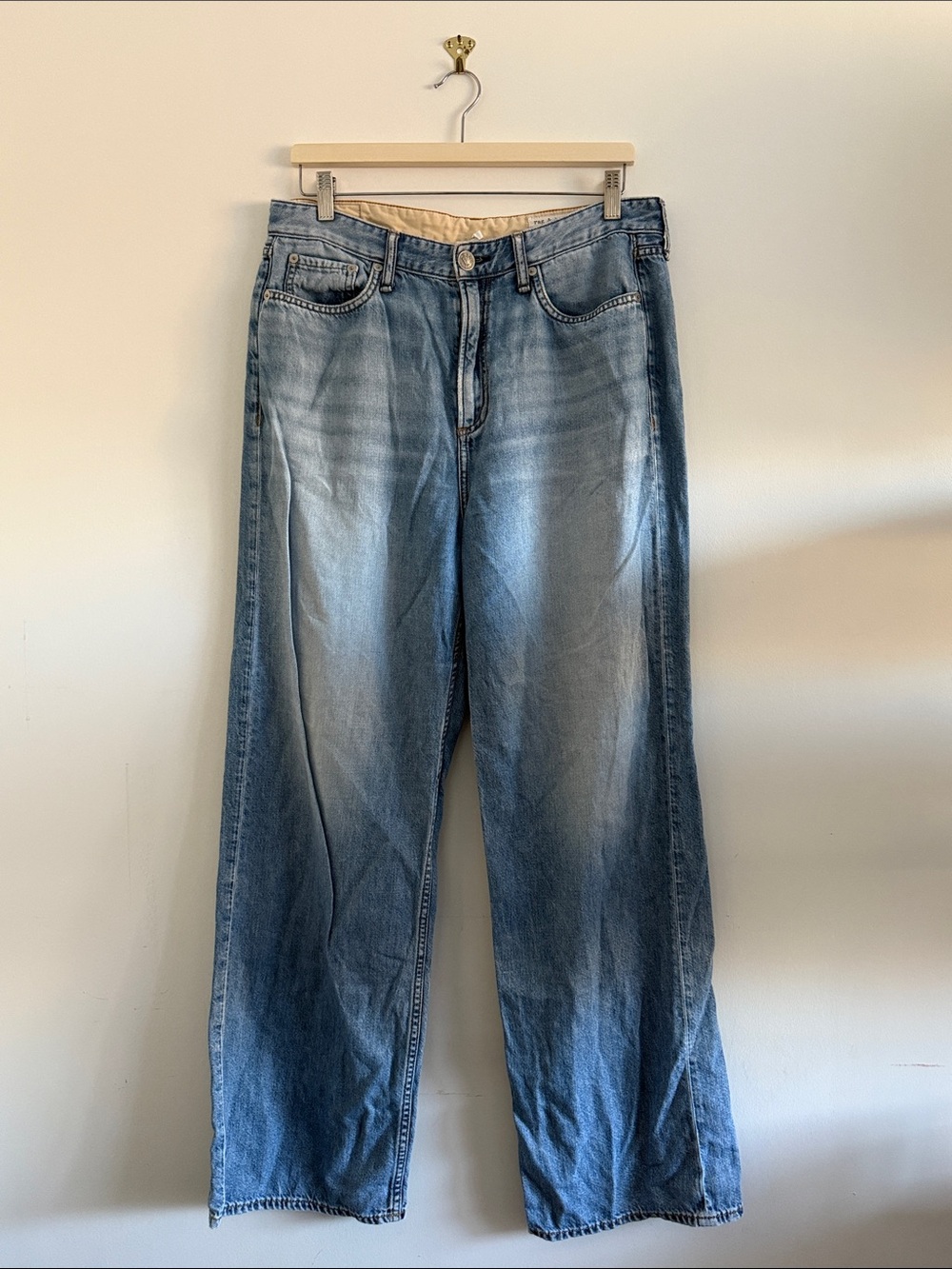 Rag & Bone Logan Mid-Rise Wide Leg Jeans - Size 29